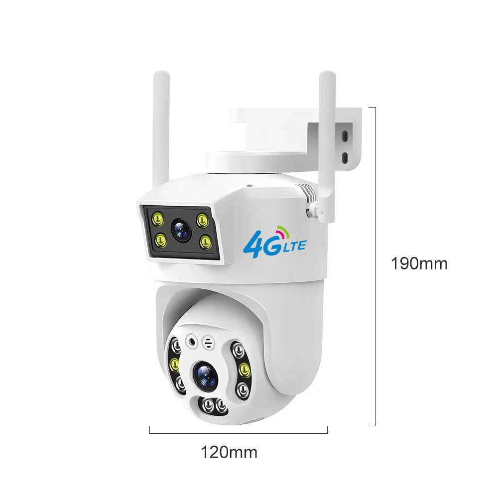 2023 V380 4mp Outdoor 4G Dual Lens Network Ptz Camera cctv 4mp Auto Tracking Waterproof Security 4G Dual Lens Network Camera 4G
