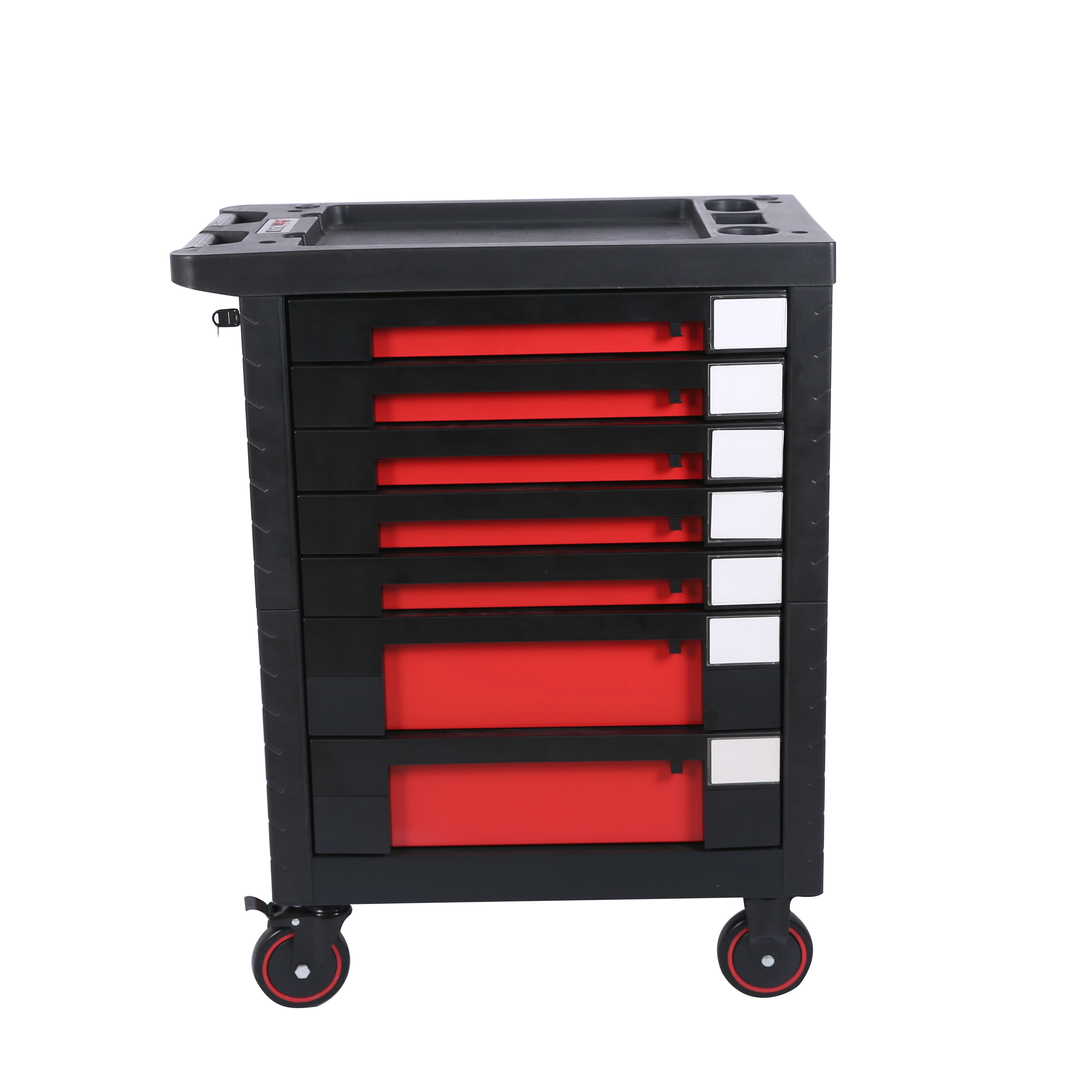 Desk drawer rolling tool cabinet with black front