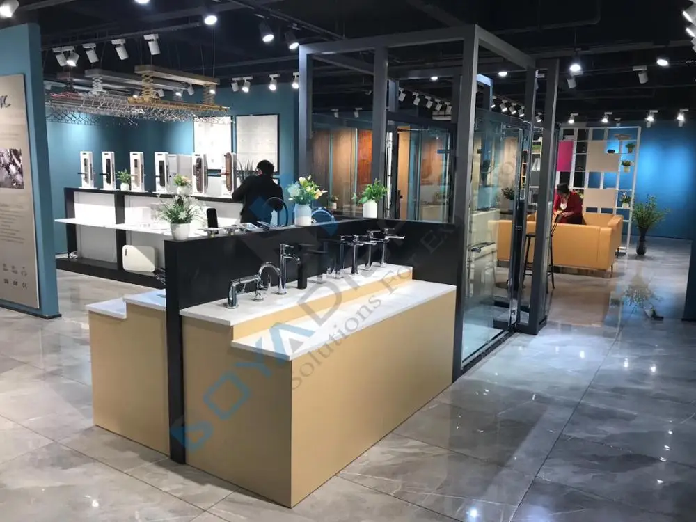 Customize High-end basin bathroom ware faucet display rack stand for showroom