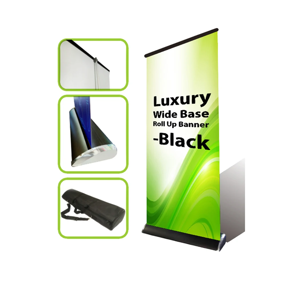 Retractable Standing Scrolling Custom Logo Full Color Print Roll Up Horizontal Banner Stand