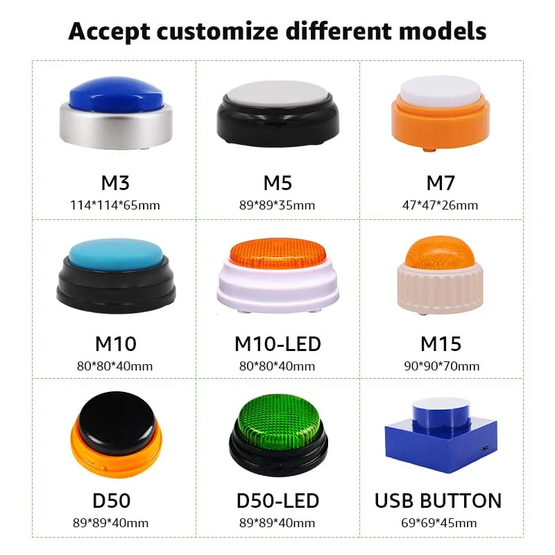 Factory Custom Wholesale Pet Talk Training Buzzer Dog Voice Recordable Communication Button