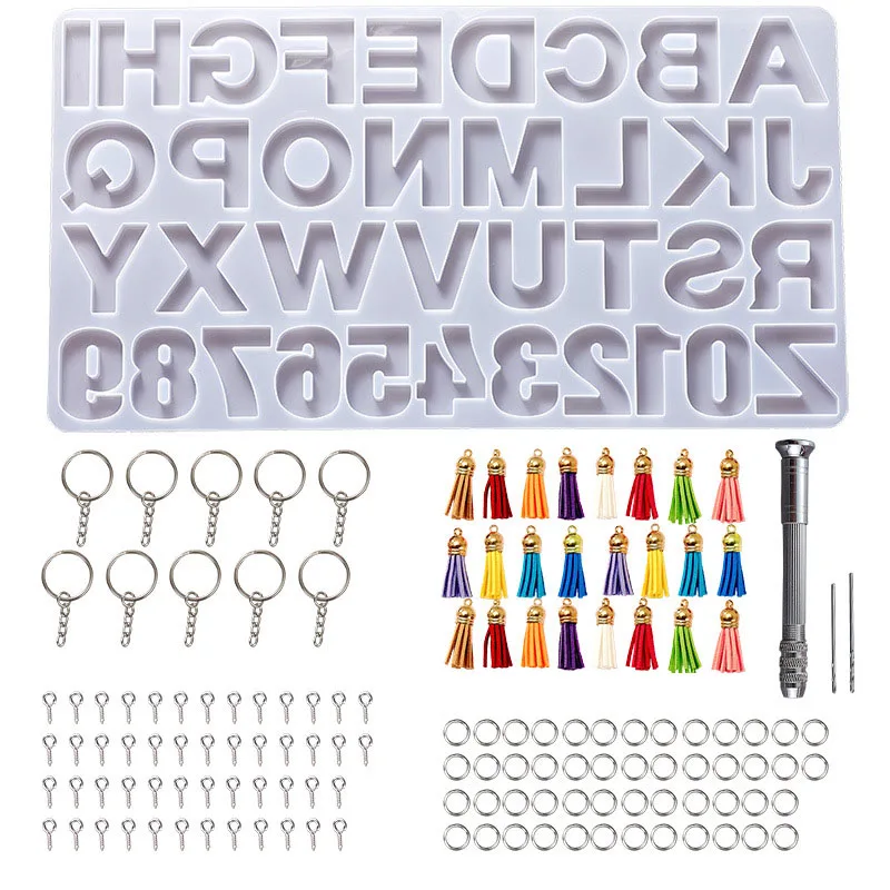 English Letter Numbers Silicone Mold A-z Alphabet Crystal Epoxy Molds Letters Pendant Resin Molds
