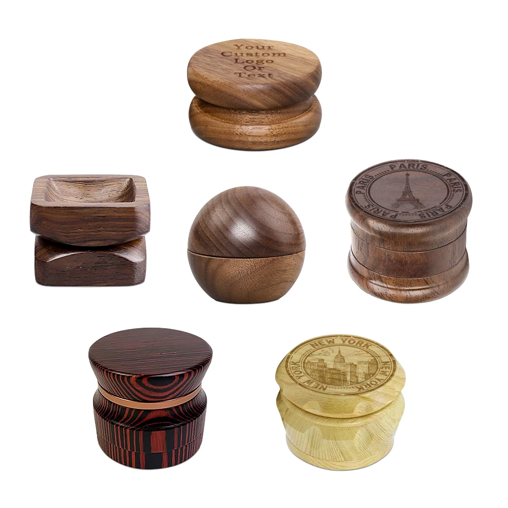High grade luxurious style durable usage handle Aluminum alloy crusher wood tobacco herb grinder hand crank