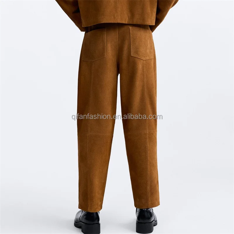 Custom suede bottom trousers soft shell leather pants for men