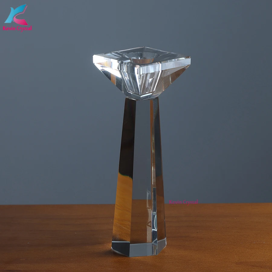 modern custom crystal candle holder glass candelabra for holiday decoration