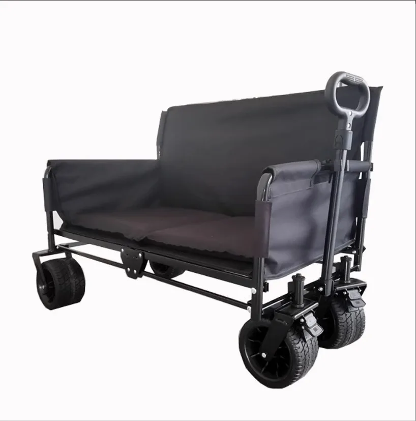 Wholesale Cheap Stainless Steel Folding Wagon Cart New Design Outdoor Camping All-Terrain Beach Wagon Multiple OEM Tools