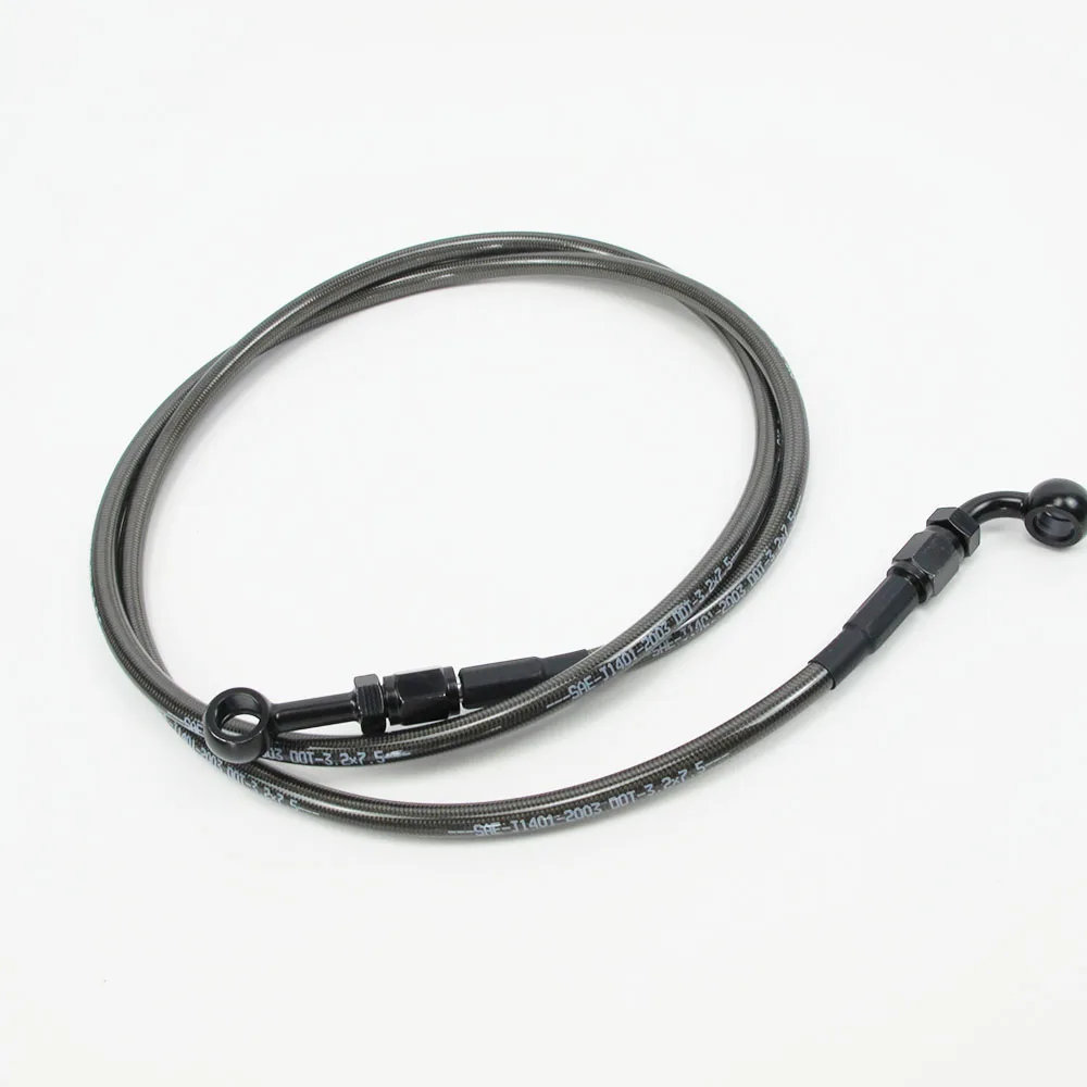 Smoked Stainless Steel Brake Hose Black Plastic Skin Brake Line Cable for Harley Softail Dyna