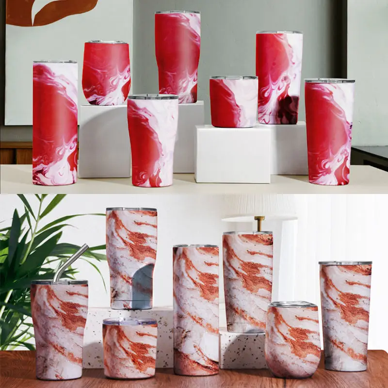 USA Warehouse 12oz 15oz 20oz 22oz 30oz Stainless Steel Double Wall Insulated Straight Sublimation Tumbler Cups