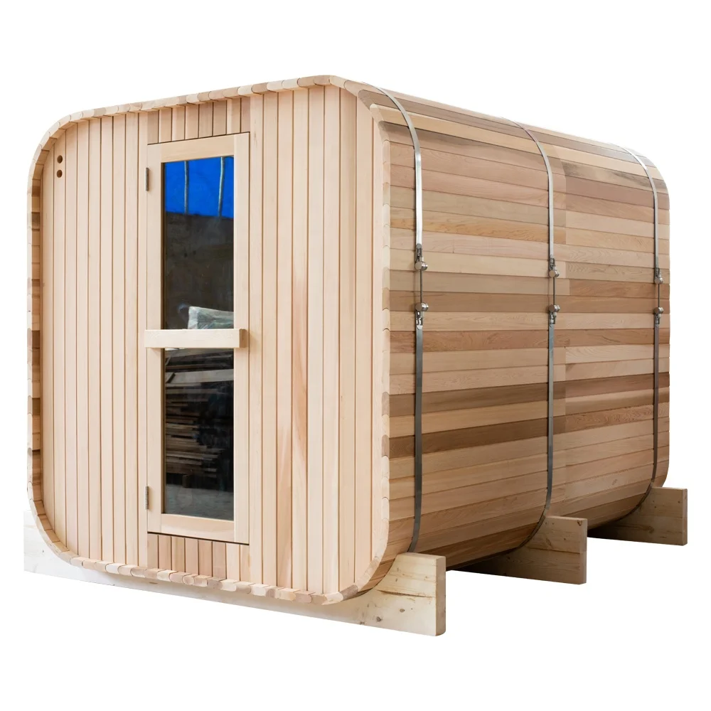 Alphasauna Great Price New Design Canadian Red cedar Outdoor Square Barrel Sauna