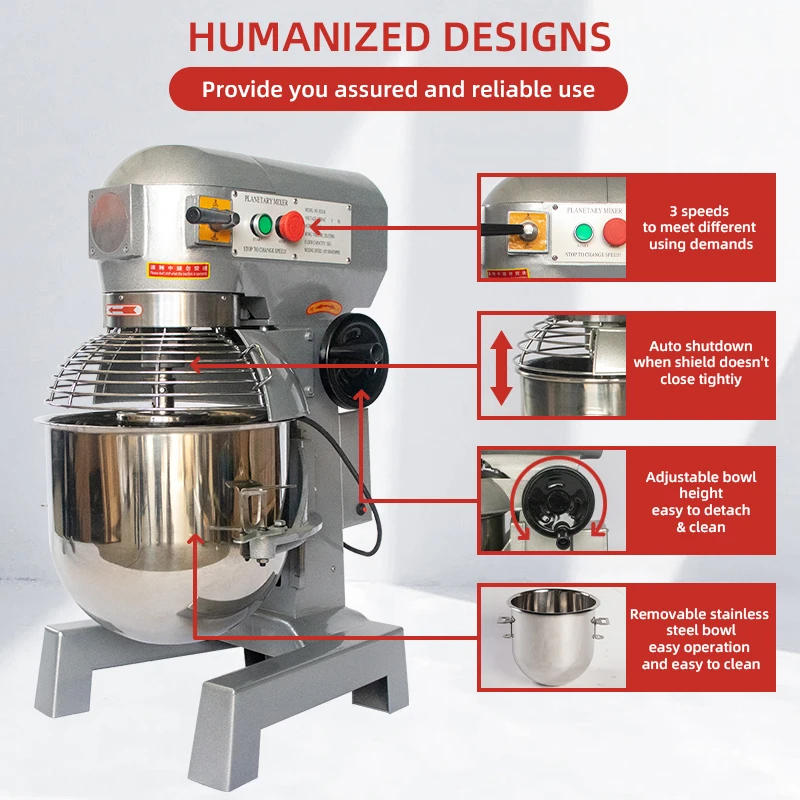 Пищевой Спиральный Миксер, профессиональный Планетарный Миксер для выпечки тортов, 1000 Вт, 20 л, 25 л, 30 л, коммерческий стоячий миксер