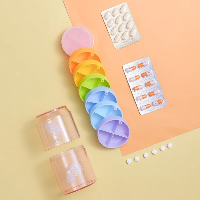 New plastic cute pill box for 7 days 2023 7 day pill case portable medicine box pill box