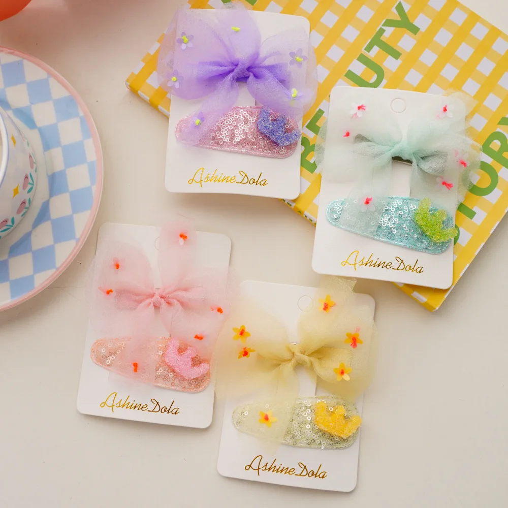 Wholesale Princess Girls Hair Bow Hair Clips and Crown Hair Pin in a Set