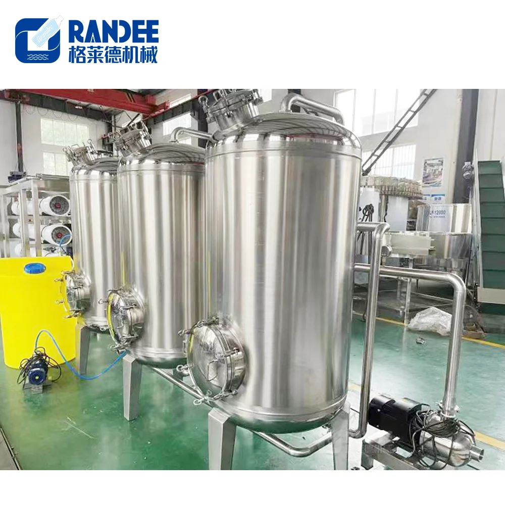 Sand carbon filter ozonator for drinking water purification and bottling plant