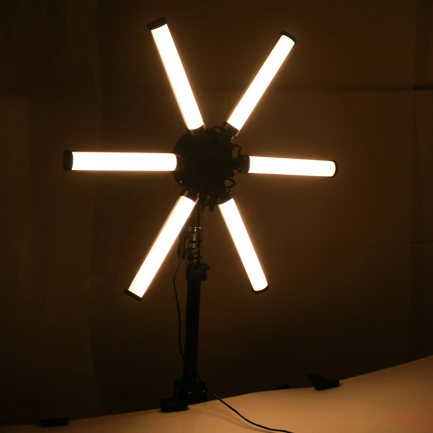 six led stick ring light phone live broadcast equipment 55W 3200-5600K rechargeable led floor lamp for beauty salon