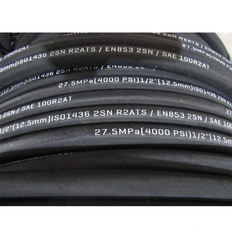 
SAE 100 R2AT black hydraulic rubber braided hose 