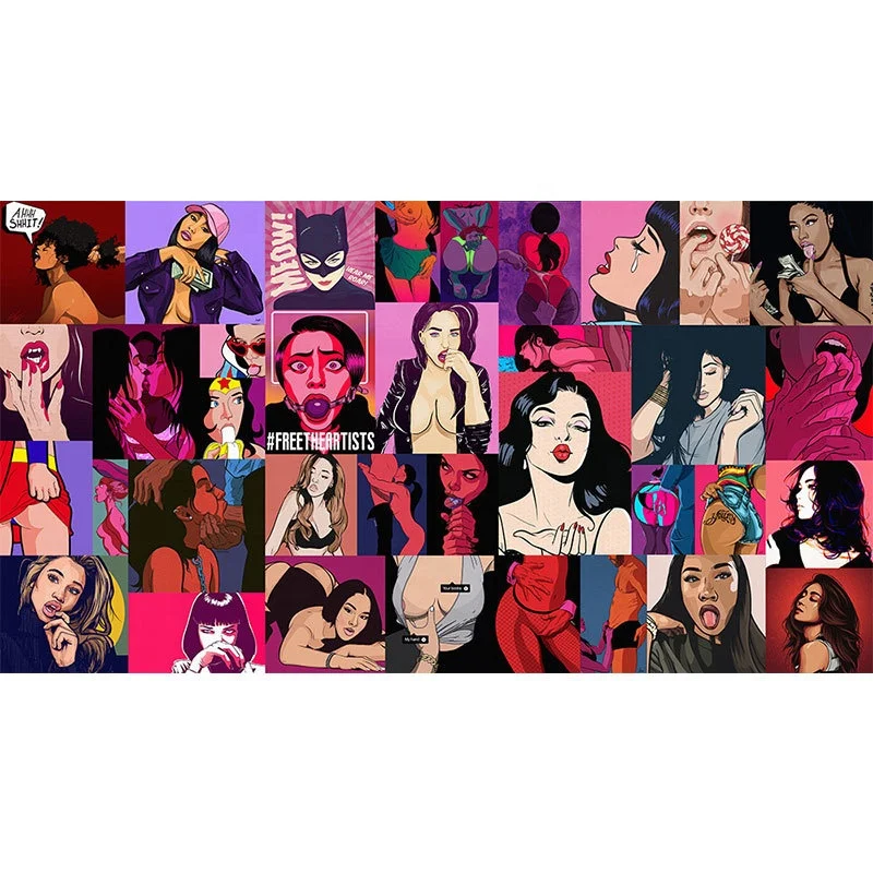 KTV theme hotel sex room wallpaper couple room hotel decoration 3d wall art sexy bikini wallpaper