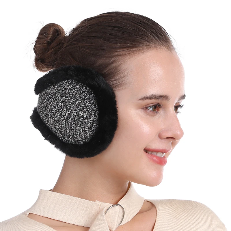 Лидер продаж, модные пушистые теплые наушники, защитные наушники для зимы