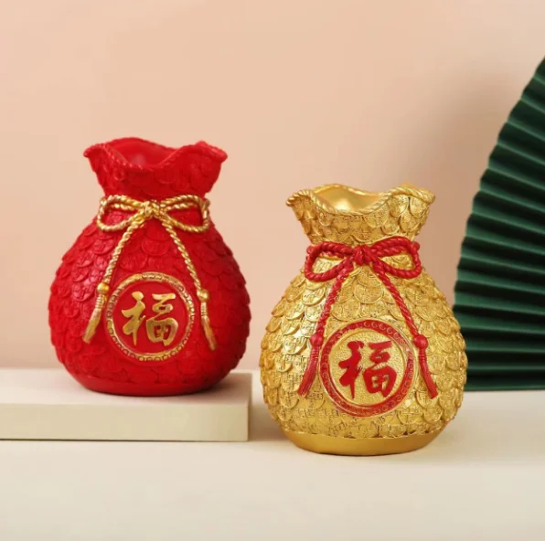 Home Flower Arrangement Lucky Blessing Bag 2023 Chinese New Year Decoration