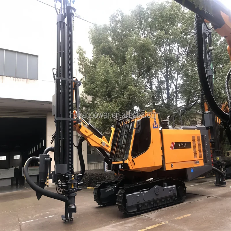 KT11 DTH Drill Rig With Built-in Air Compressor Blast Hole Rock Drilling Machine for Sale