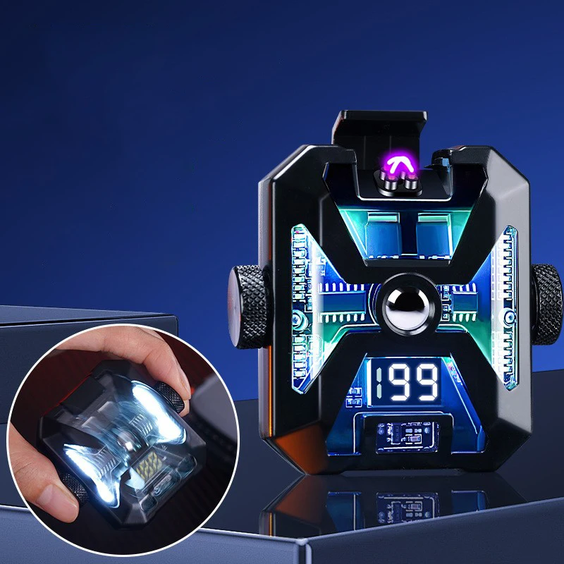 USA Smoke Shop Supplies Electronic USB Cigarette PUFFS Lighter Diamond Crystal Smoke Vapers Lighters with Display Screen