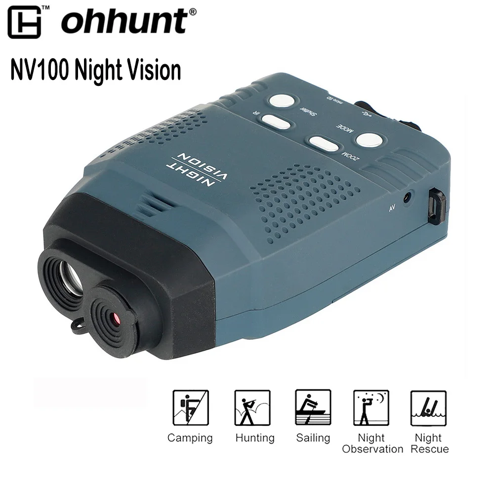  Ohhunt Digital NV100 монокулярное устройство ночного видения ИК-телескоп видео DVR ЖК-экран + 4 Гб TF-карта 2x дикая природа Ночная