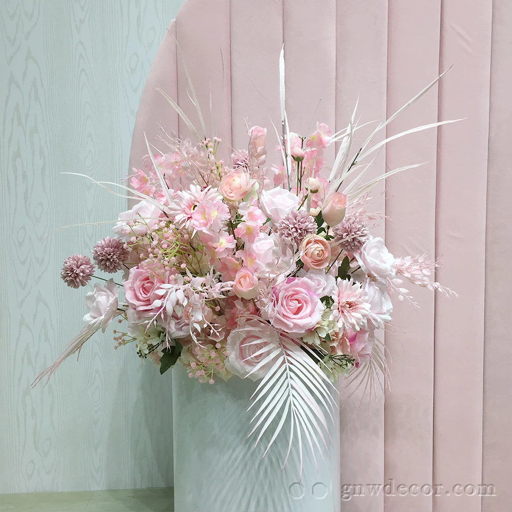 GNW Wholesale Decorative Silk Flower Round Sponge Foam Background Circle Moon Gate Arch