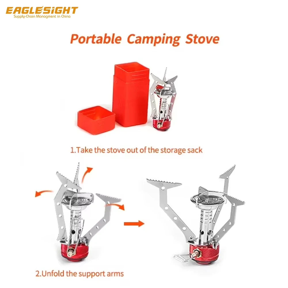 Compact & Lightweight Backpacking Gas Stove for Outdoor Camping Portable Mini Steel Stove for Butane Fuel