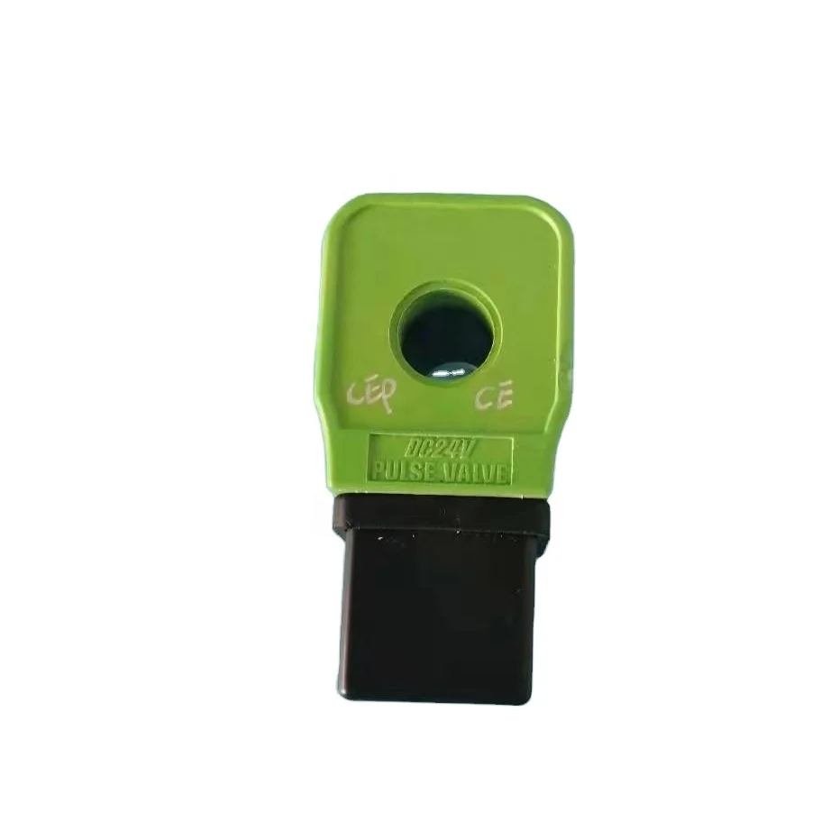 High quality electromagnetic pulse valve coil 24V with green for other filter parts installed on the solenoid diaphragm valve