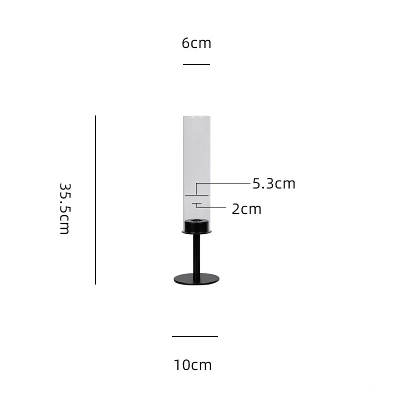 Wedding Centerpieces Long Candle Holder Decor And Home Black Single Glass Candlestick With Hurricane