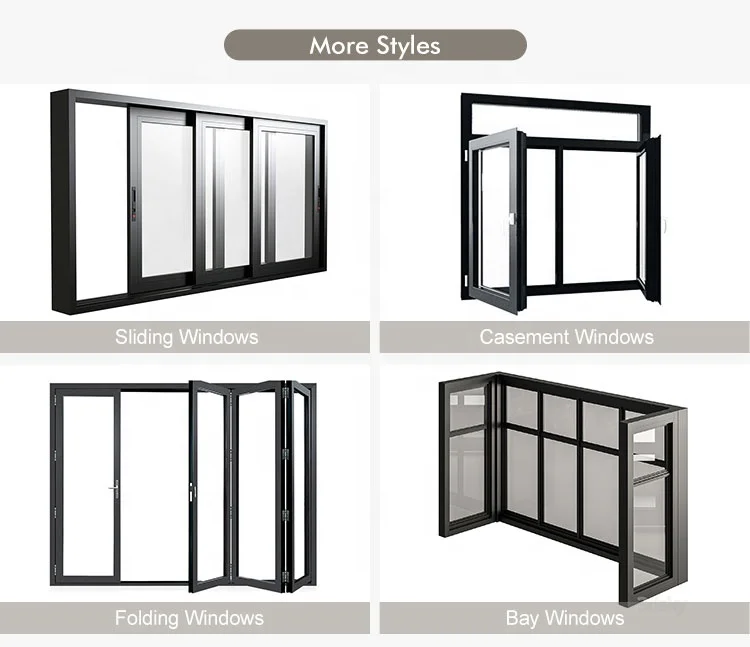 PINAI european house aluminum alloy doors and windows designs double glazed sliding window