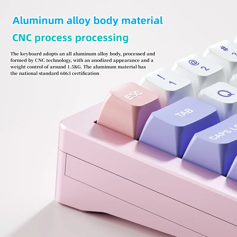 New Arrival 66 Key Backlit Aluminum Mechanical Keyboard USB Wired 65 Percent  Hot Swap RGB Wired Gaming Mechanical Keyboard