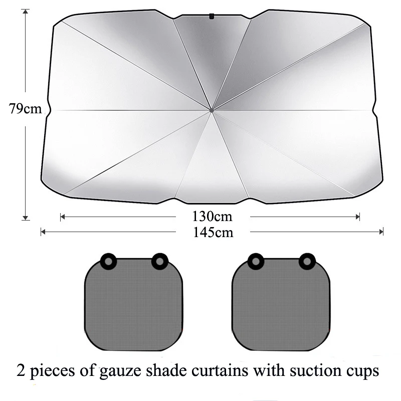 Sun Shade Car Foldable umbrella SCU02 Big Size 145CM  Curtains Windshield Sun Shade for Maximum UV and Sun Protection Umbrella