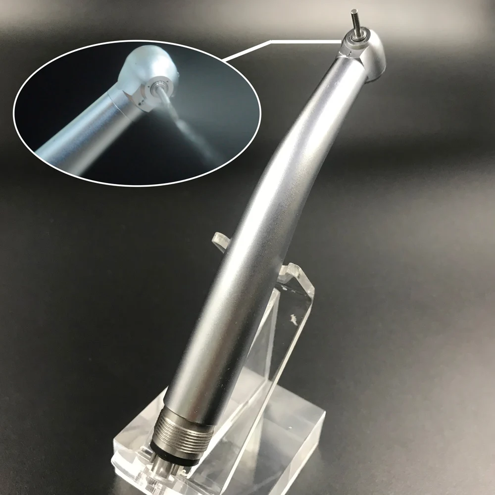 AliGan Dental equipment high speed handpiece with mini head 4 holes tubing Single water spray Push Button type gentle angle