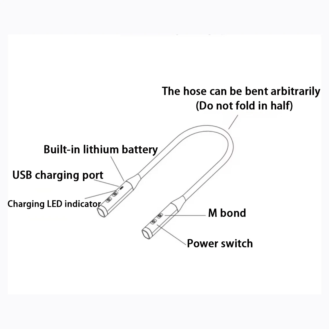 USB зарядка 12LED Шея
