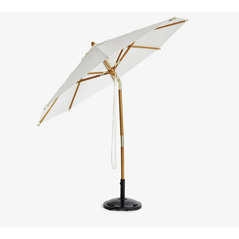 Premium 3 Meter Round Sunbrella fabric outdoor patio umbrella Teak wood tilt frame umbrella outdoor for restaurant