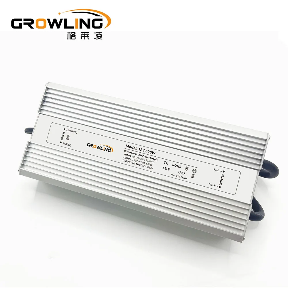 Big Power Ip67 Constant Voltage 220v Ac to 12v Dc Power Supply 600w Led Driver Circuit Board