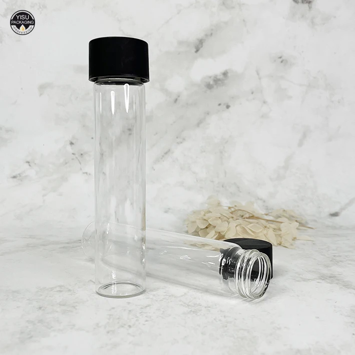 11.5cm Personal Care Glass Pre-Roll Tube with Child Proof Lid Screen Printed for Easy Handling