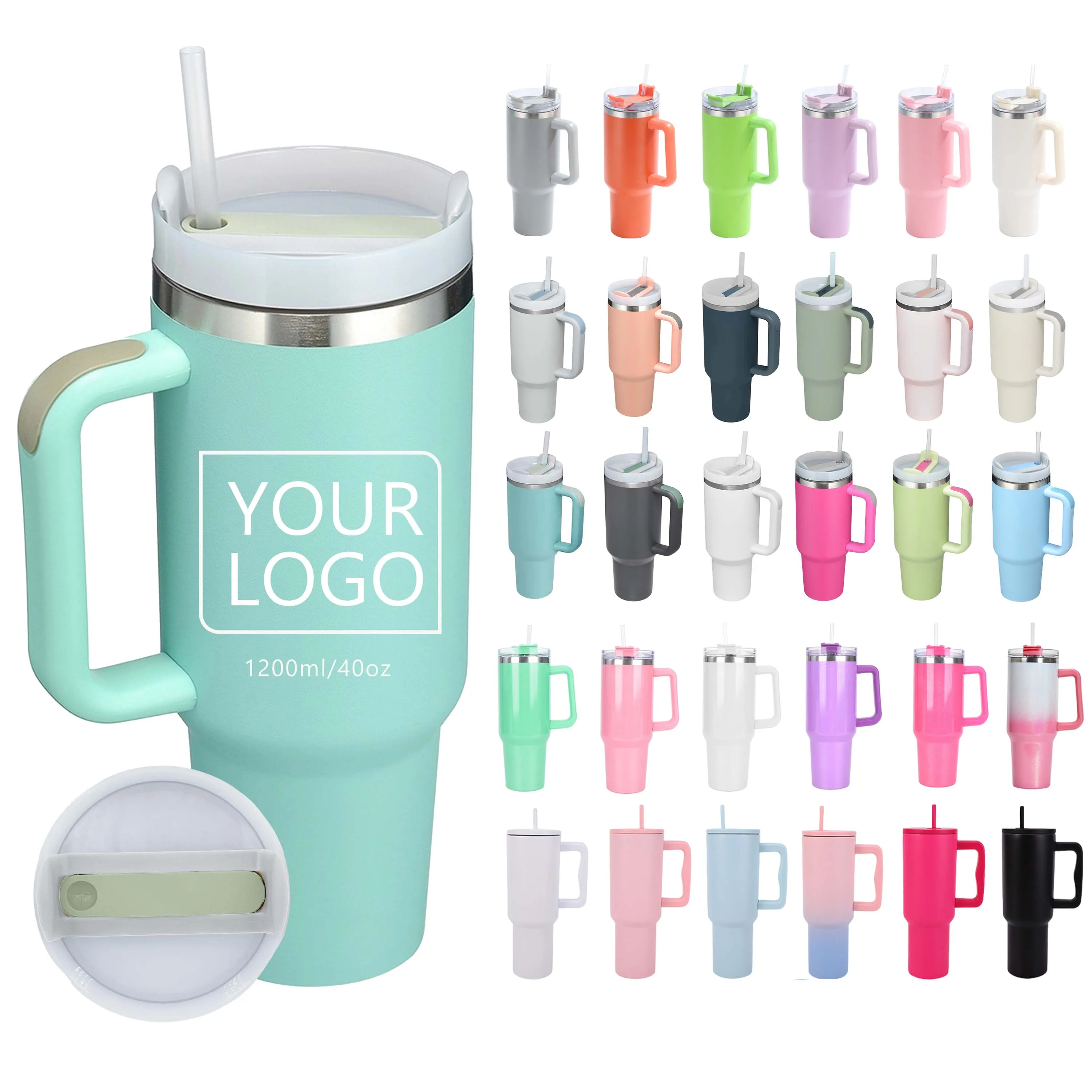 Hot Sale Stocked Large Double Walled Milk Coffee Cup Stainless Steel Insulated 40oz Custom Travel Coffee Mugs with Lids