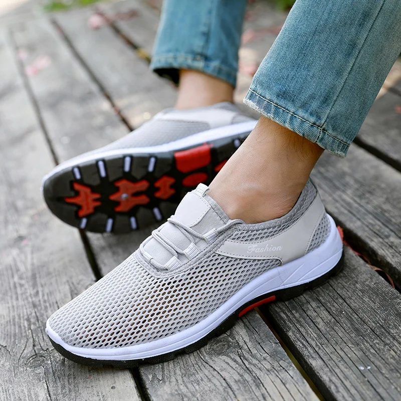 
black color couples outdoor sneakers comfortable walking mesh training sport shoes 