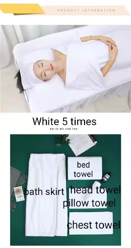 Custom 400GSM Microfiber Spa Bed Towel Bath Hair Salon Beauty Spa Towel 70*140CM Set
