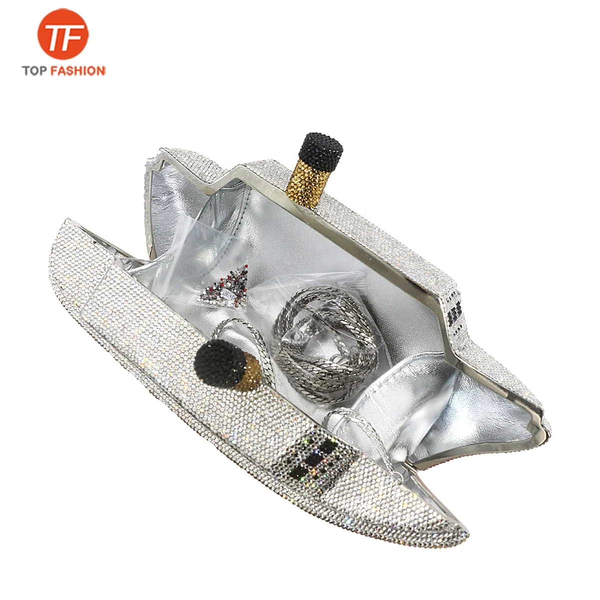 
China Factory Wholesales Unique Fully Crystal Rhinestone Clutch Evening Bag For Formal Party 3D Cruise Ship Minaudiere Purse 