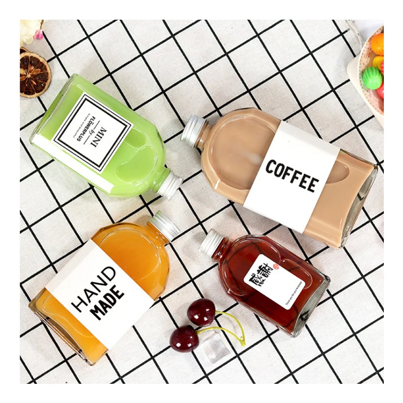 KDG Brand 100ml 200ml 250ml 350ml 500ml Flint Flask Beverage Coffee Glass Bottle Wholesale Customized Glass Manufacturer bottle