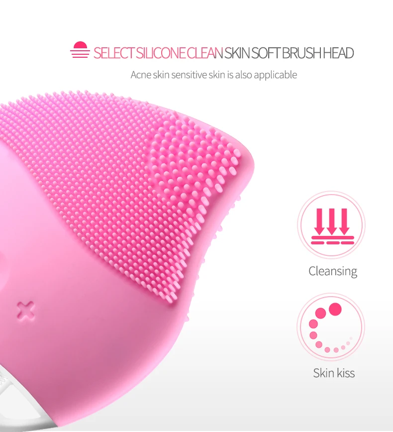  Wholesale Usb Rechargeable Portable Silicone Sonic Facial Cleaner Brush