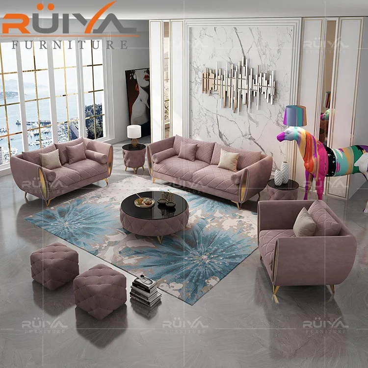 High luxury living room furniture  orange velvet Sofa chesterfield sofa set designs 1 2 3