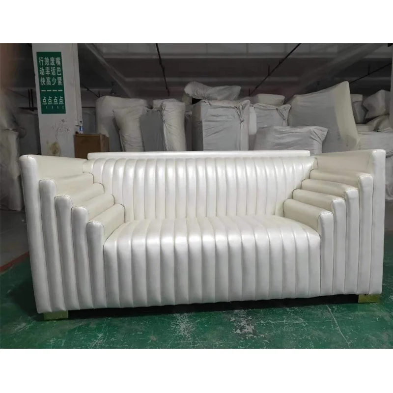 New design Hot sale special style white leather luxury princess sofa living room sofa