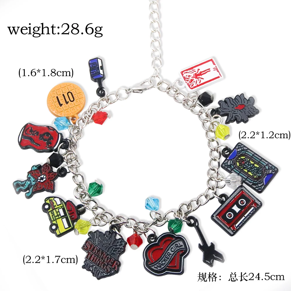 Anime Bracelet Stranger Things Stranger Things Bracelet Cannibal Flower Guitar Phonograph Pendant Alloy Bracelet