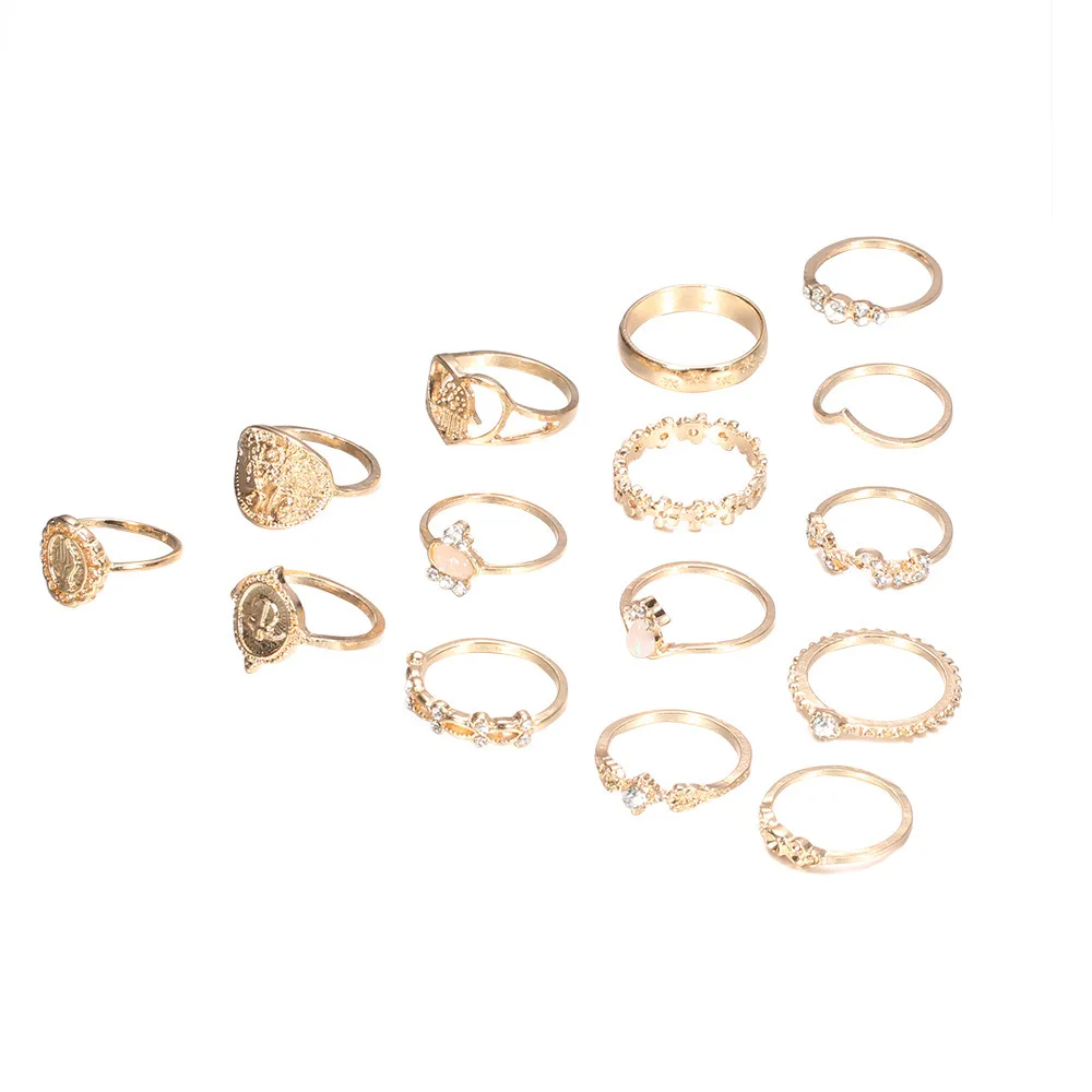 6-16 PCS Knuckle Stacking Rings for Women Teen Girls,Boho Vintage Finger Rings Stackable Gold Silver Midi Rings Set Multiple Rin