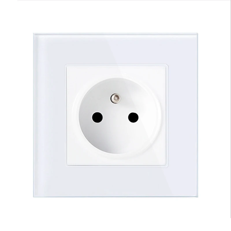 Настенная розетка разъем питания зеркало с украшением в виде кристаллов стеклянная панель 86 мм 16A французский Польша электрической розетки