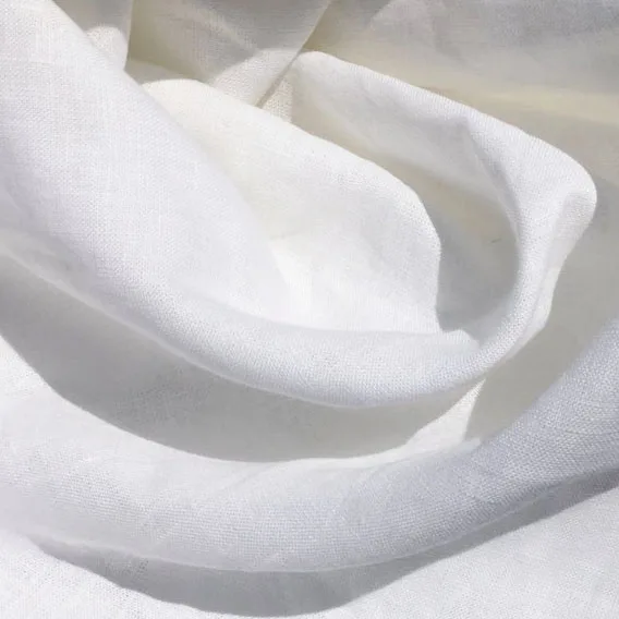 Woven white linen fabric by the yard for lampshade
