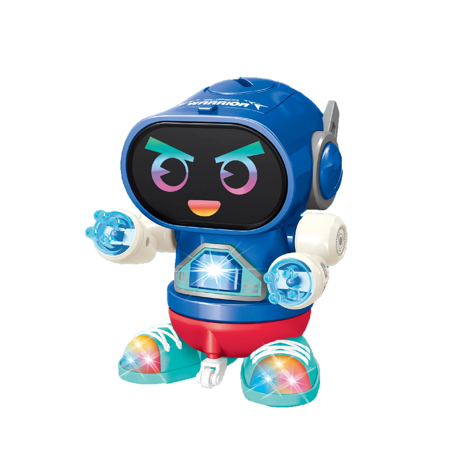 Funny battery operated smart dancing intelligent mini walking robot toy with colorful light sound